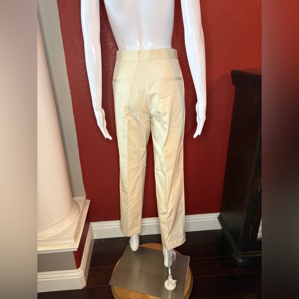 Jil Sander Cropped Cotton Straight Leg Pants - Butter - Size 38 - Picture 6 of 12
